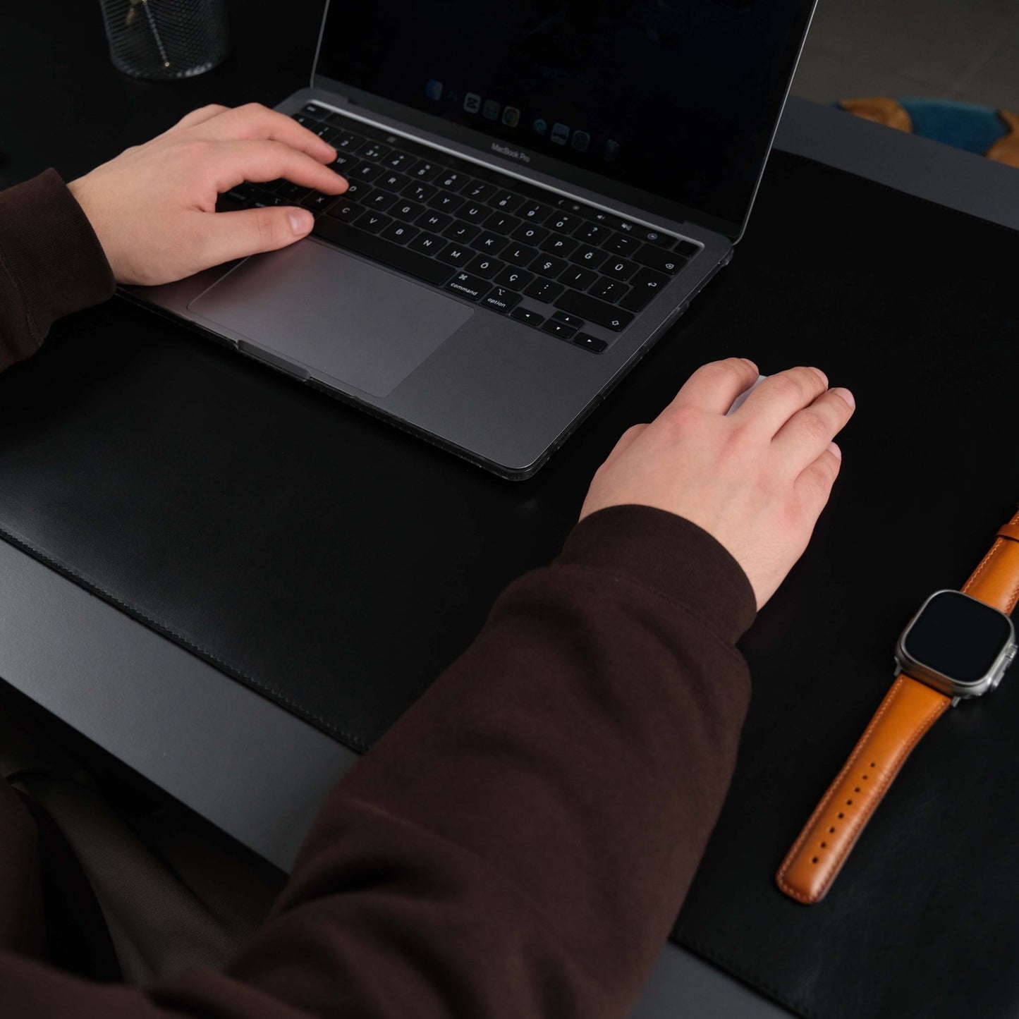 Jersey Full-Grain Leather Desk Pad for Home & Office